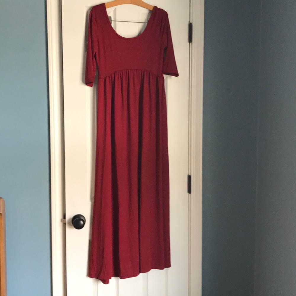 Merlot Red Burgundy maxi dress